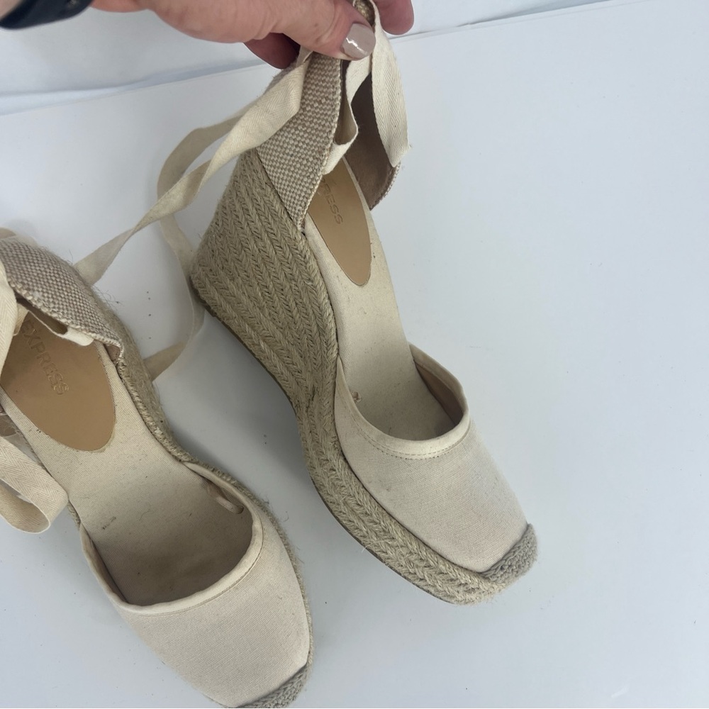 Express Cream Espadrille Wedges - Picture 12 of 14
